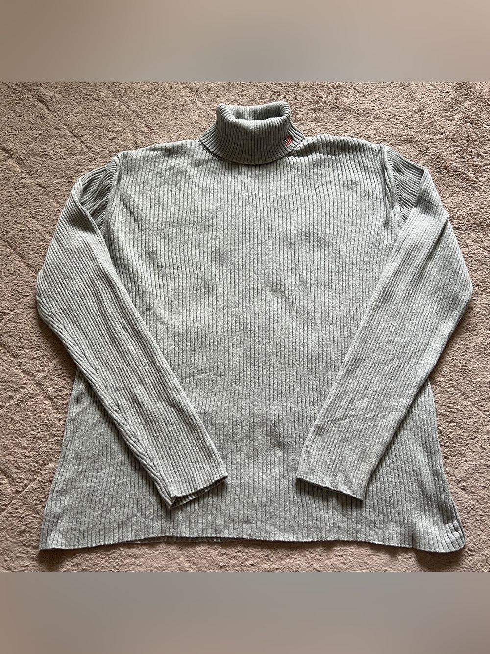 Vtg Ralph Lauren Polo Jeans Turtleneck Sweater Cotton Ribbed Old Money Sz L